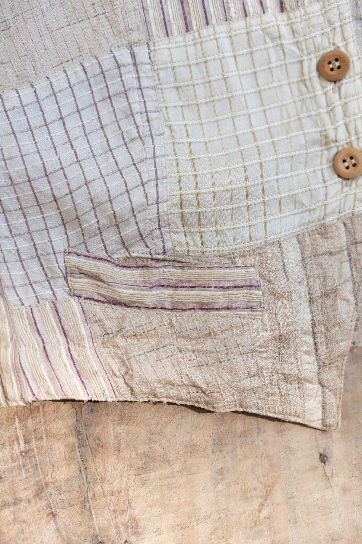 Silk Patchwork Tie Back Vest
