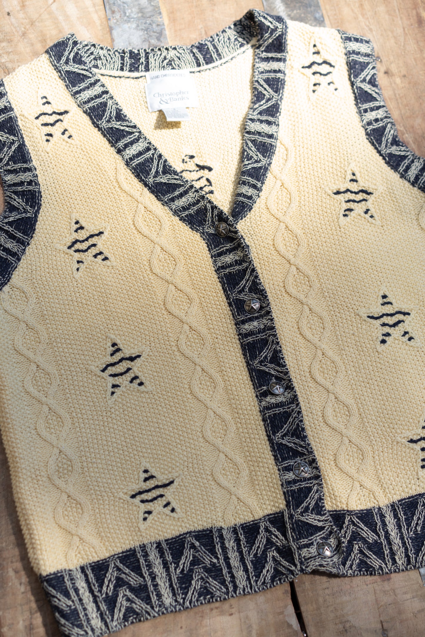 Hand Embroidered Western Knit Vest