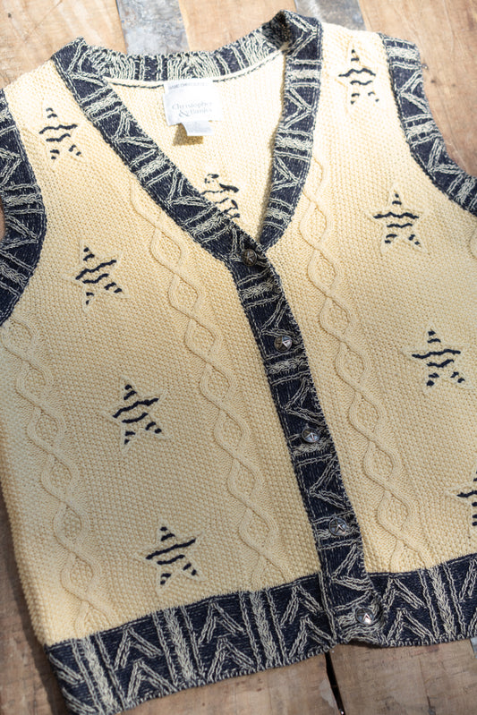Hand Embroidered Western Knit Vest