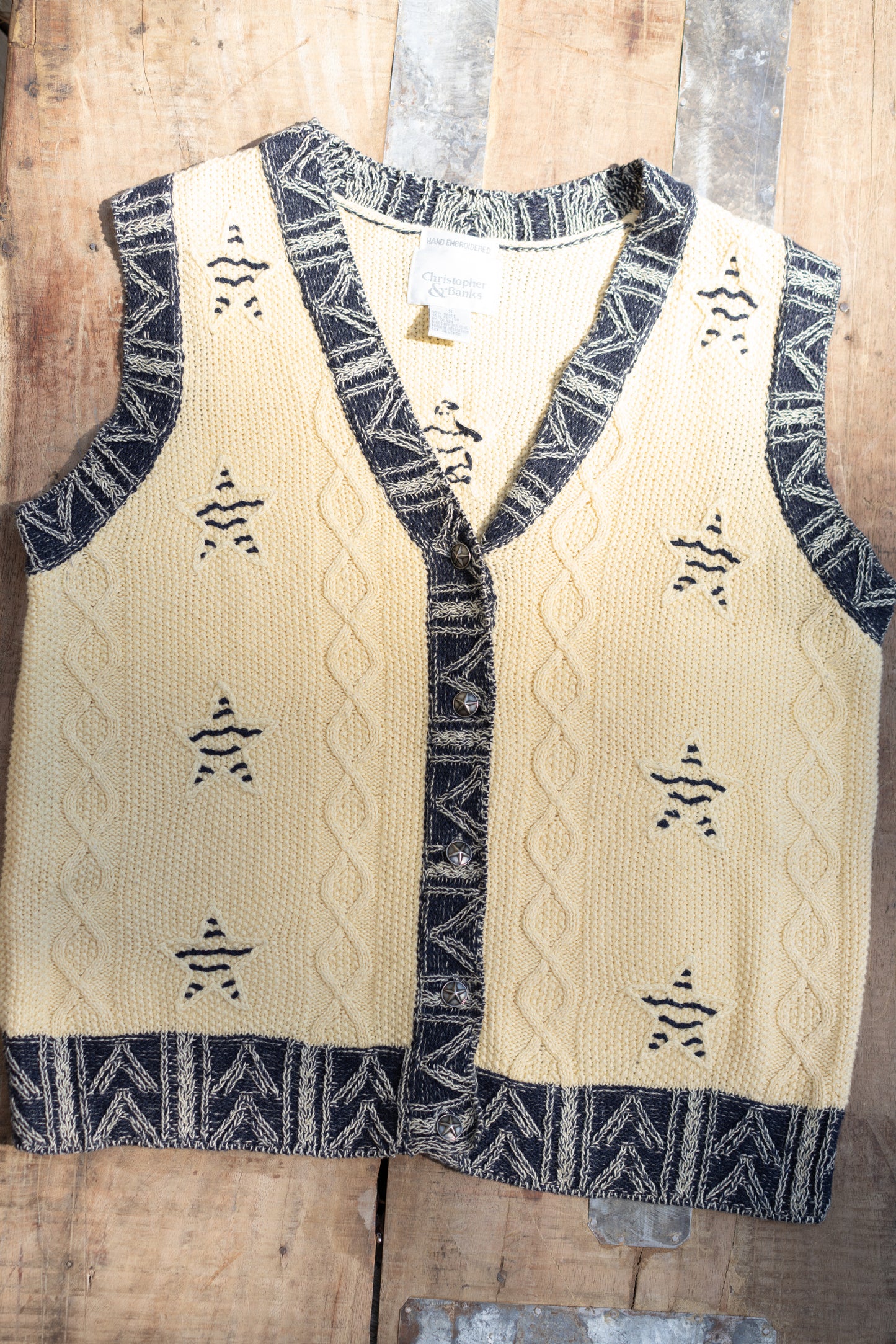 Hand Embroidered Western Knit Vest