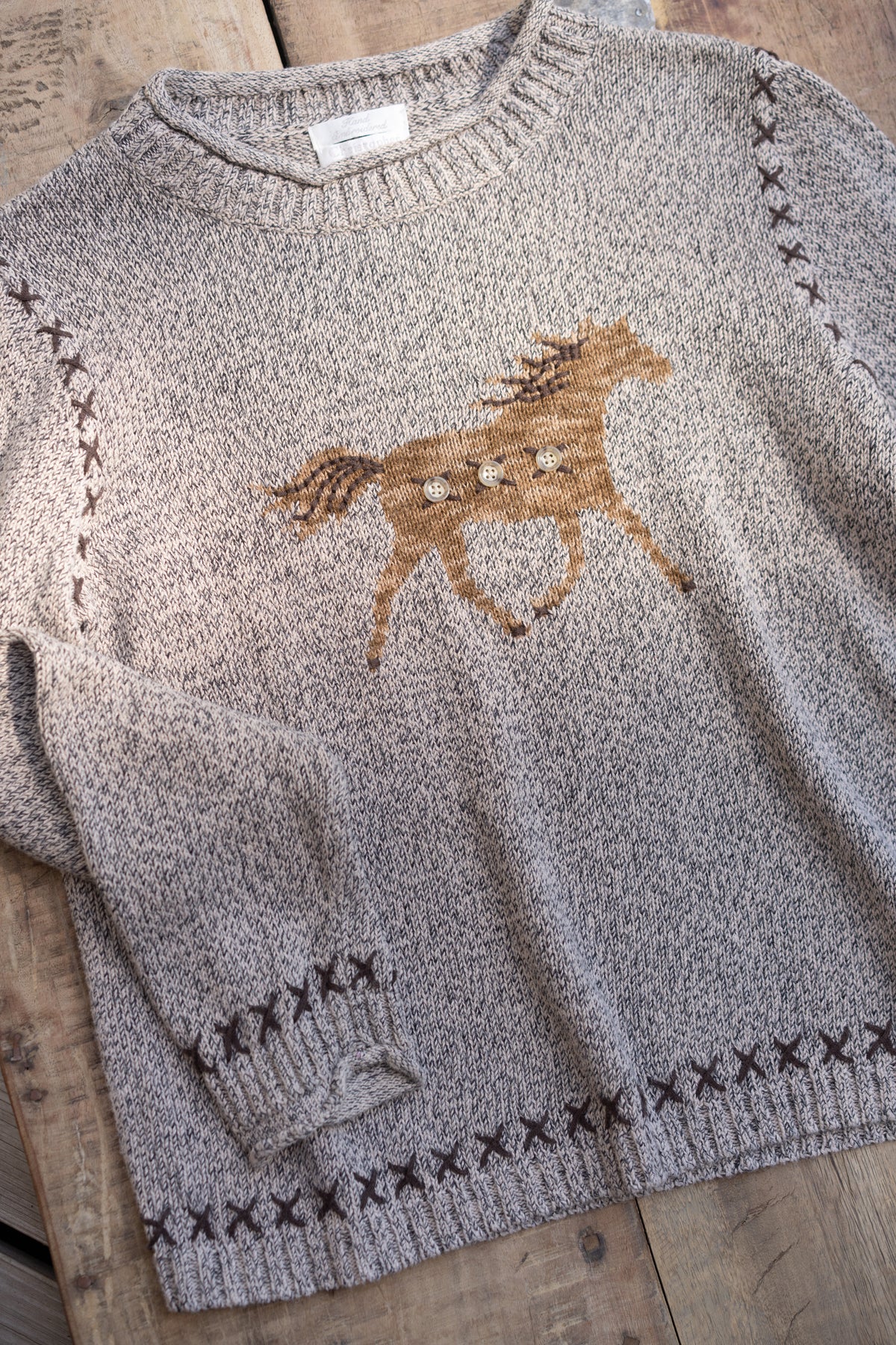 Hand Embroidered Horse Sweater
