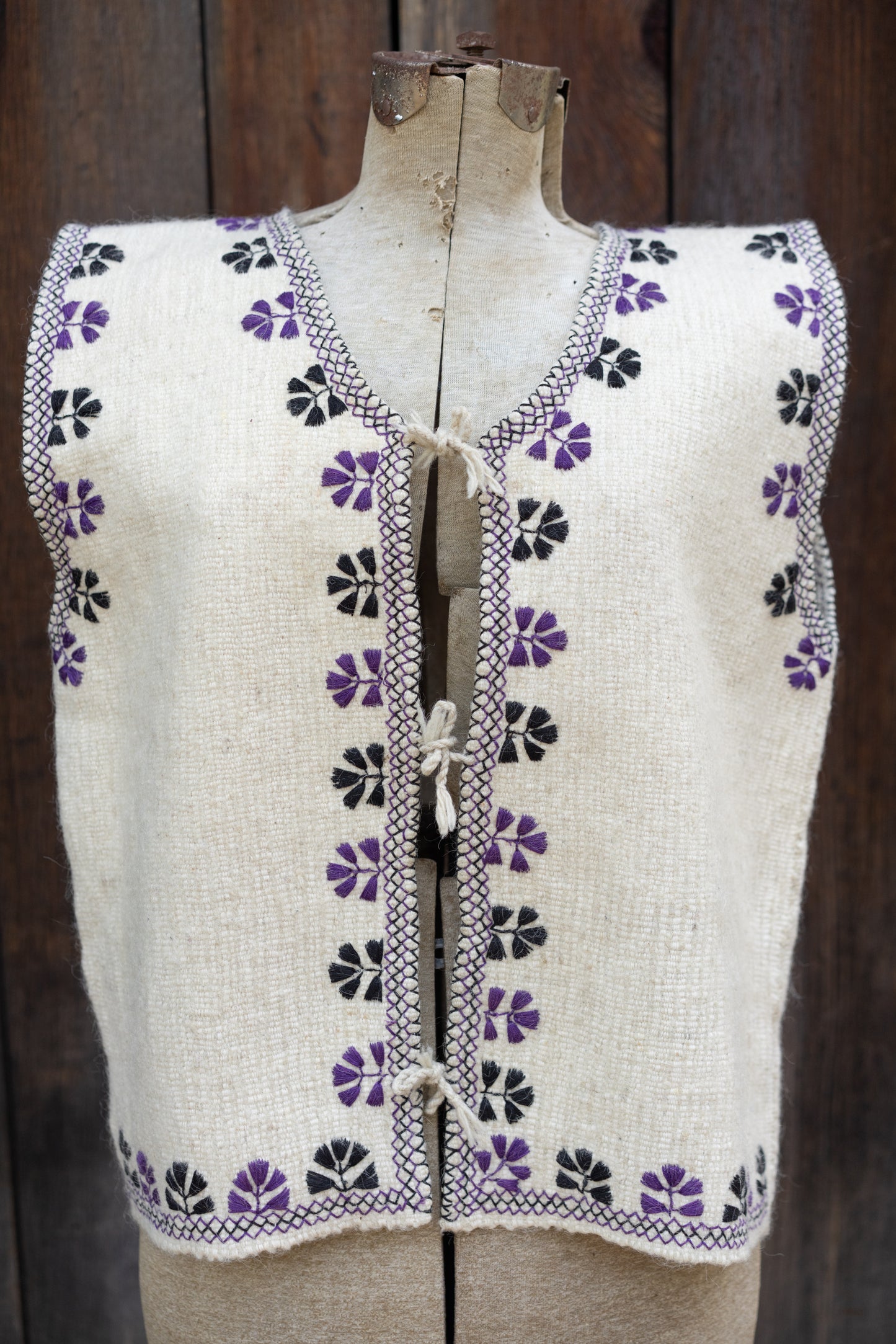 Embroidered Wool Vest