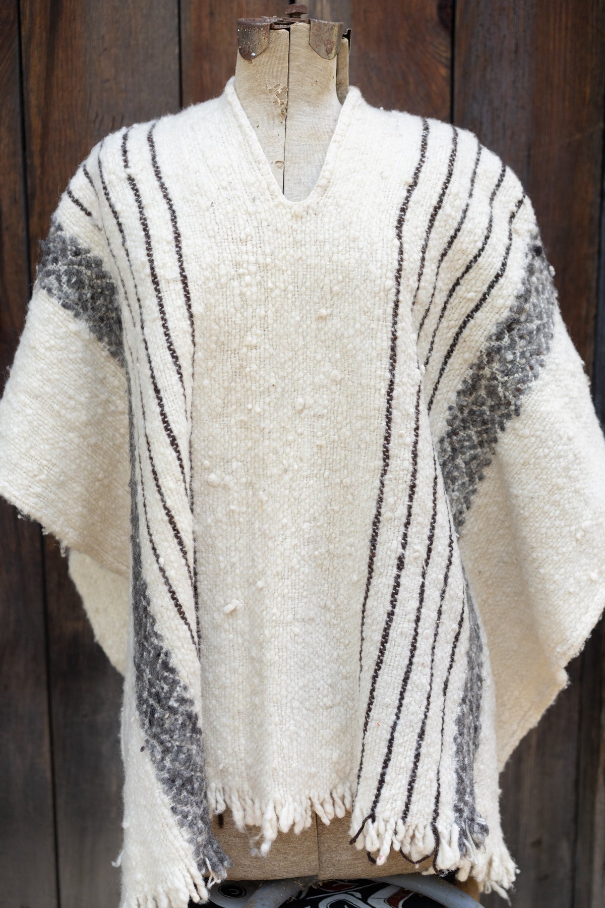 Wool Fringe Poncho