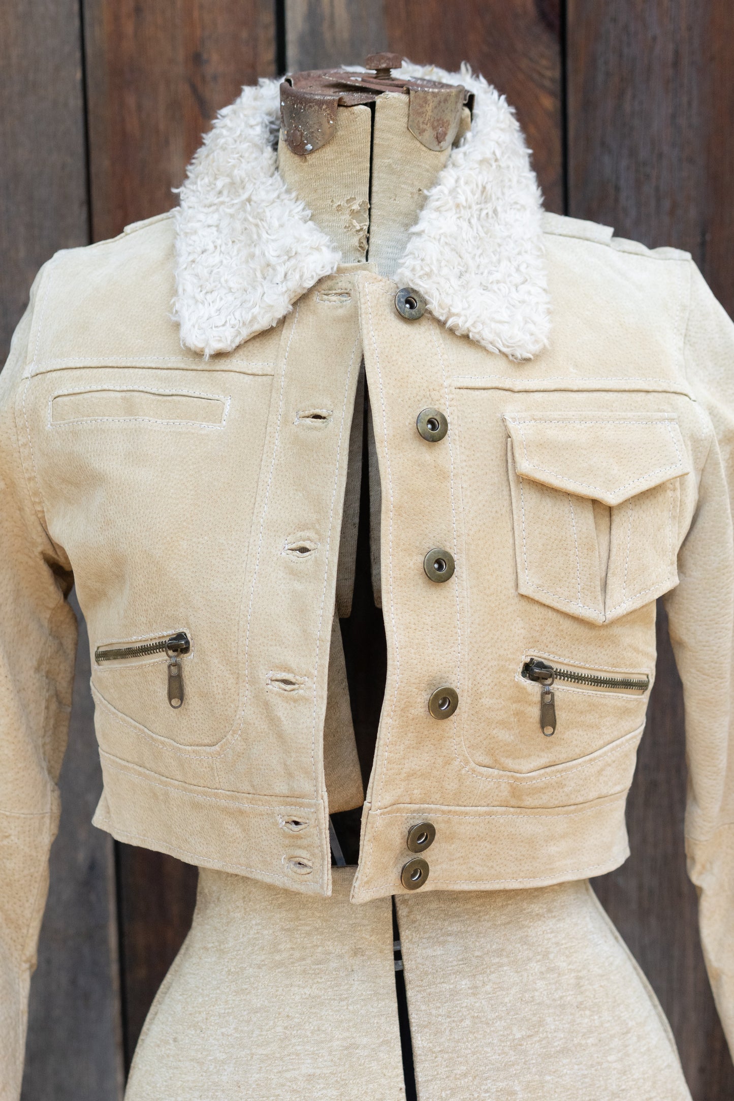 Jou Jou Cropped Suede Jacket