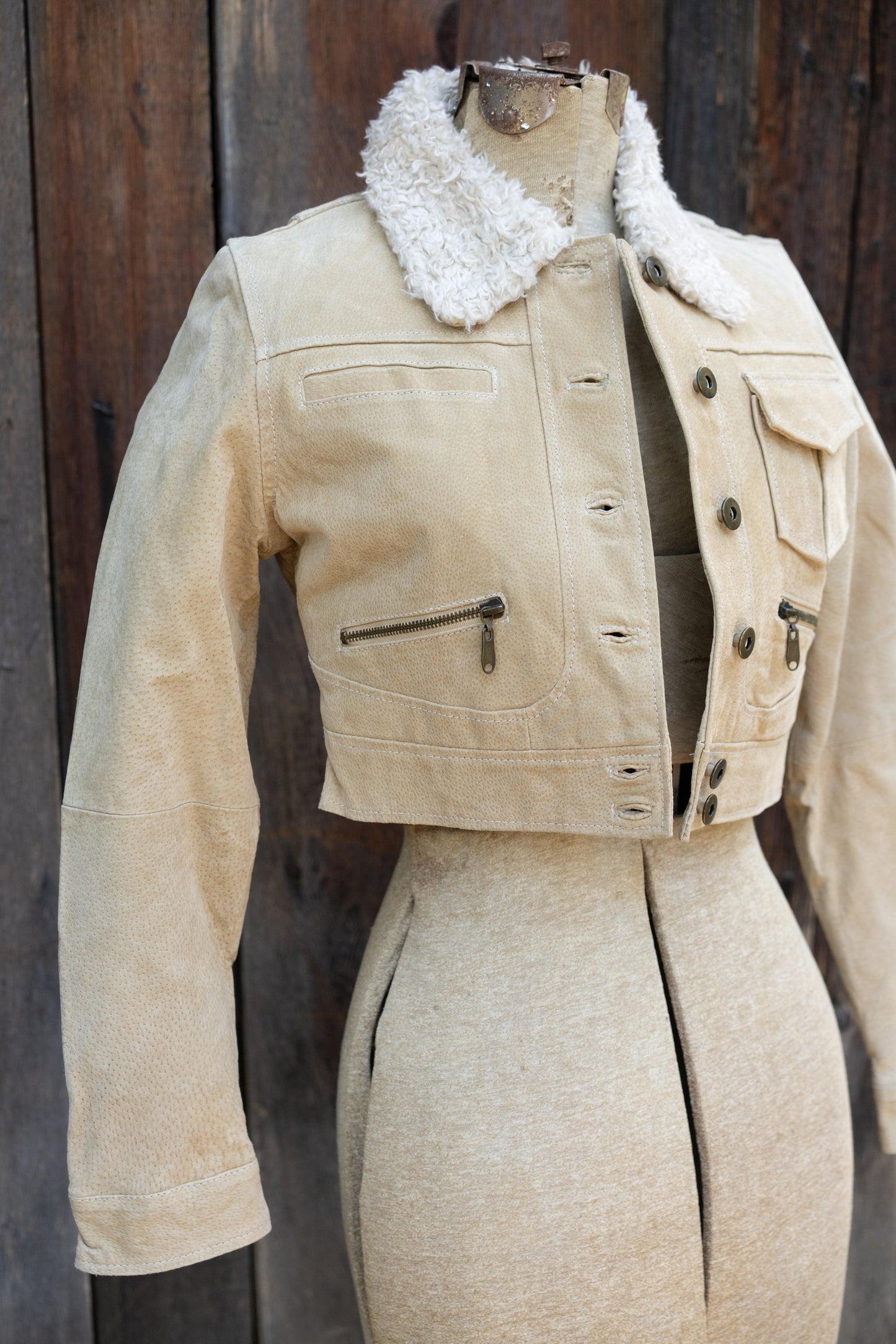 Jou Jou Cropped Suede Jacket