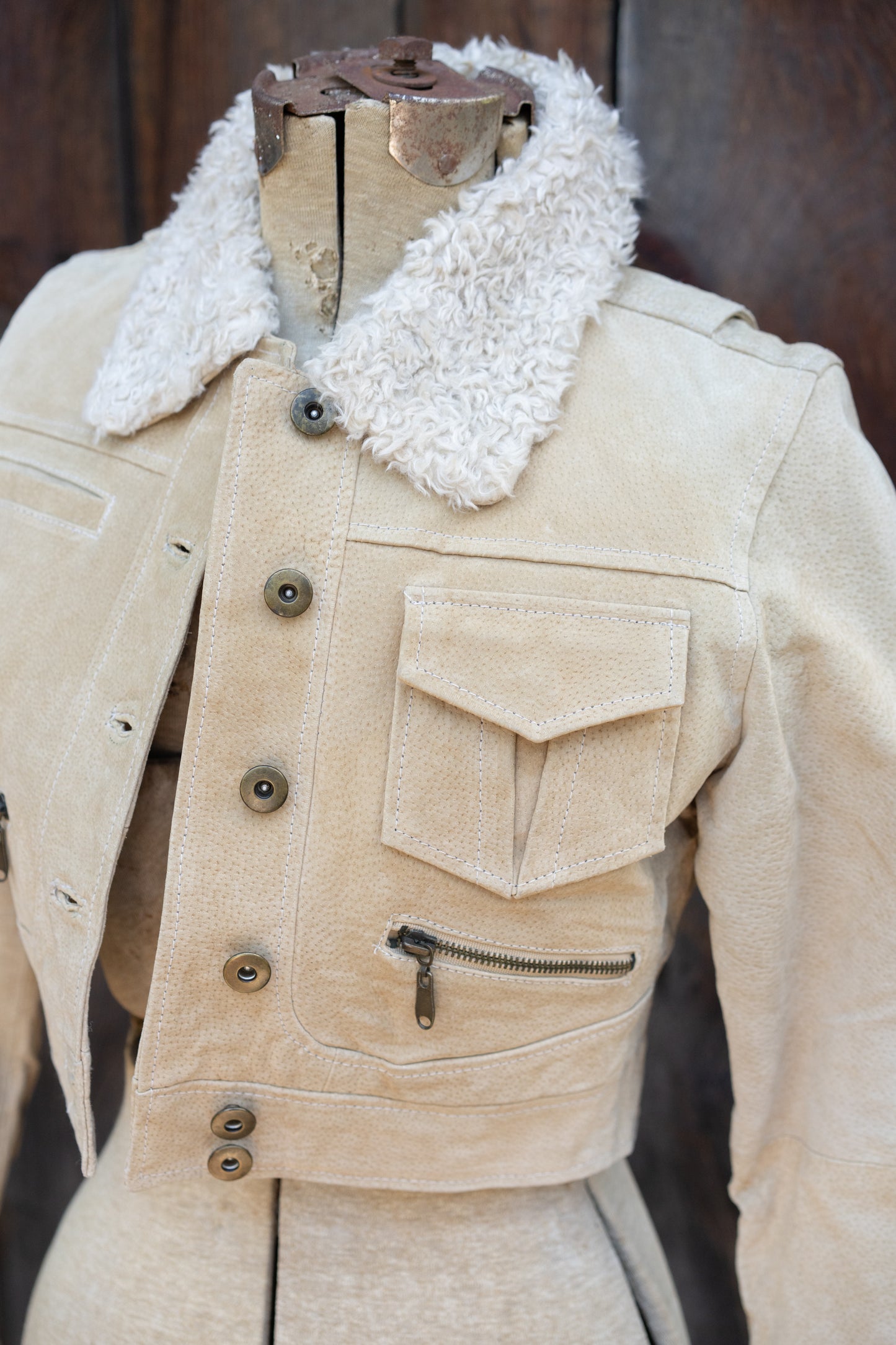 Jou Jou Cropped Suede Jacket