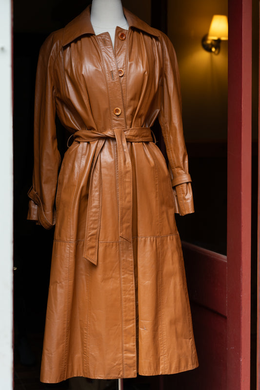 1970's Leather Trench Coat
