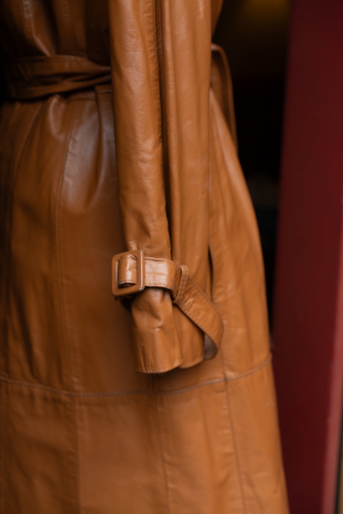 1970's Leather Trench Coat