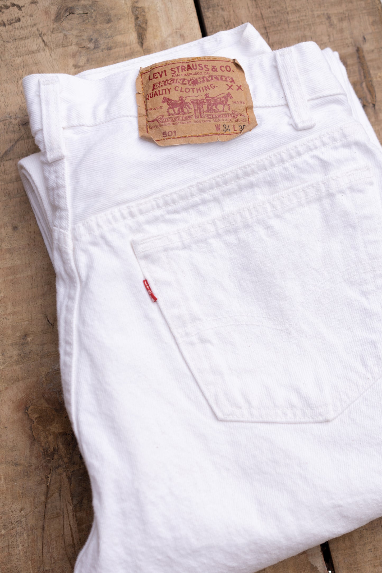 Levi’s 501 White Denim Button Fly Jeans