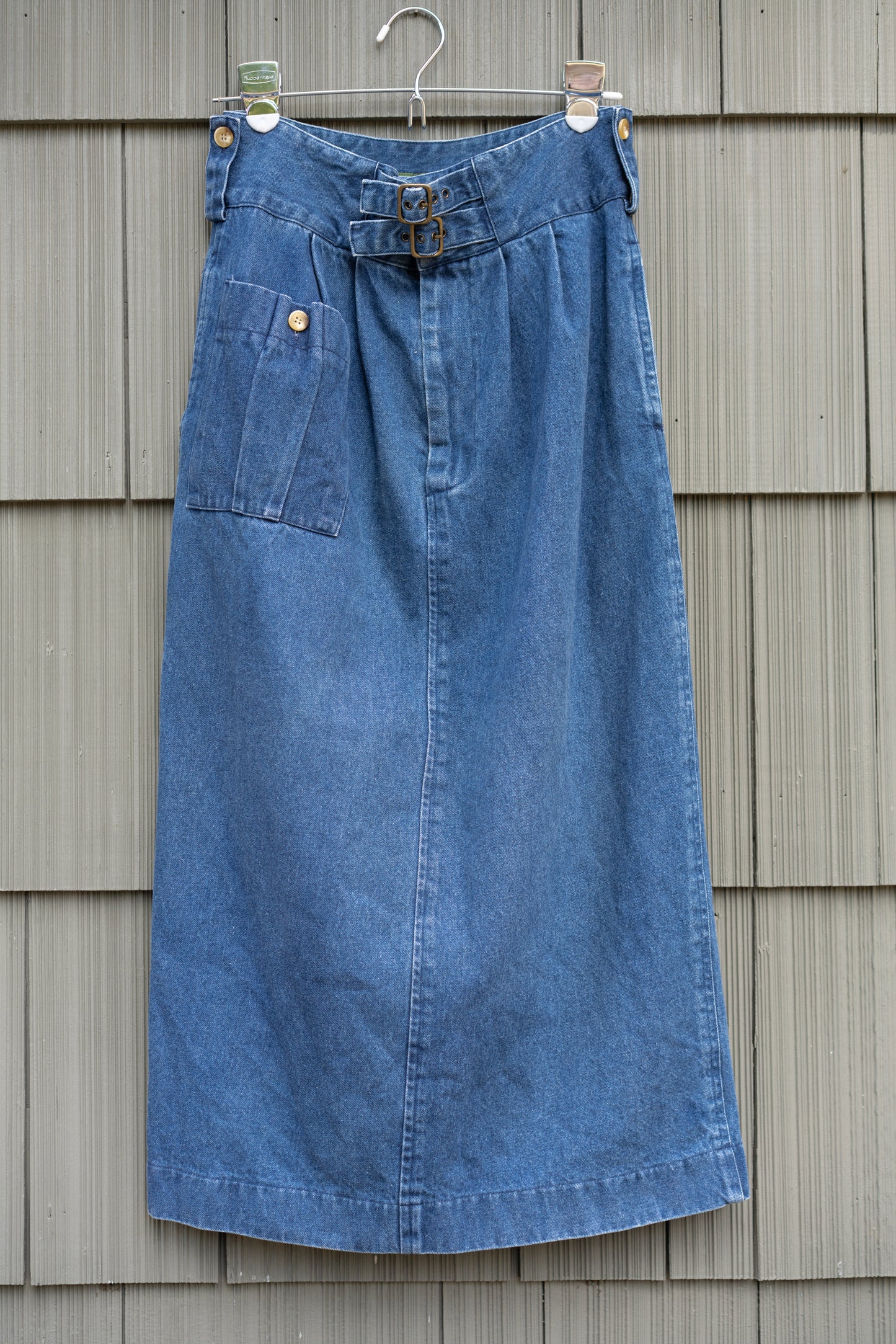 Outback Red Buckle Denim Maxi Skirt