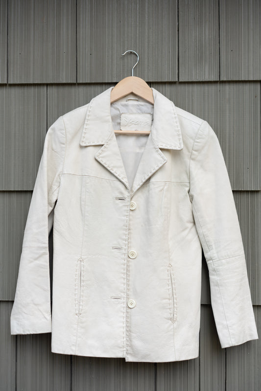 Bone Leather Blazer
