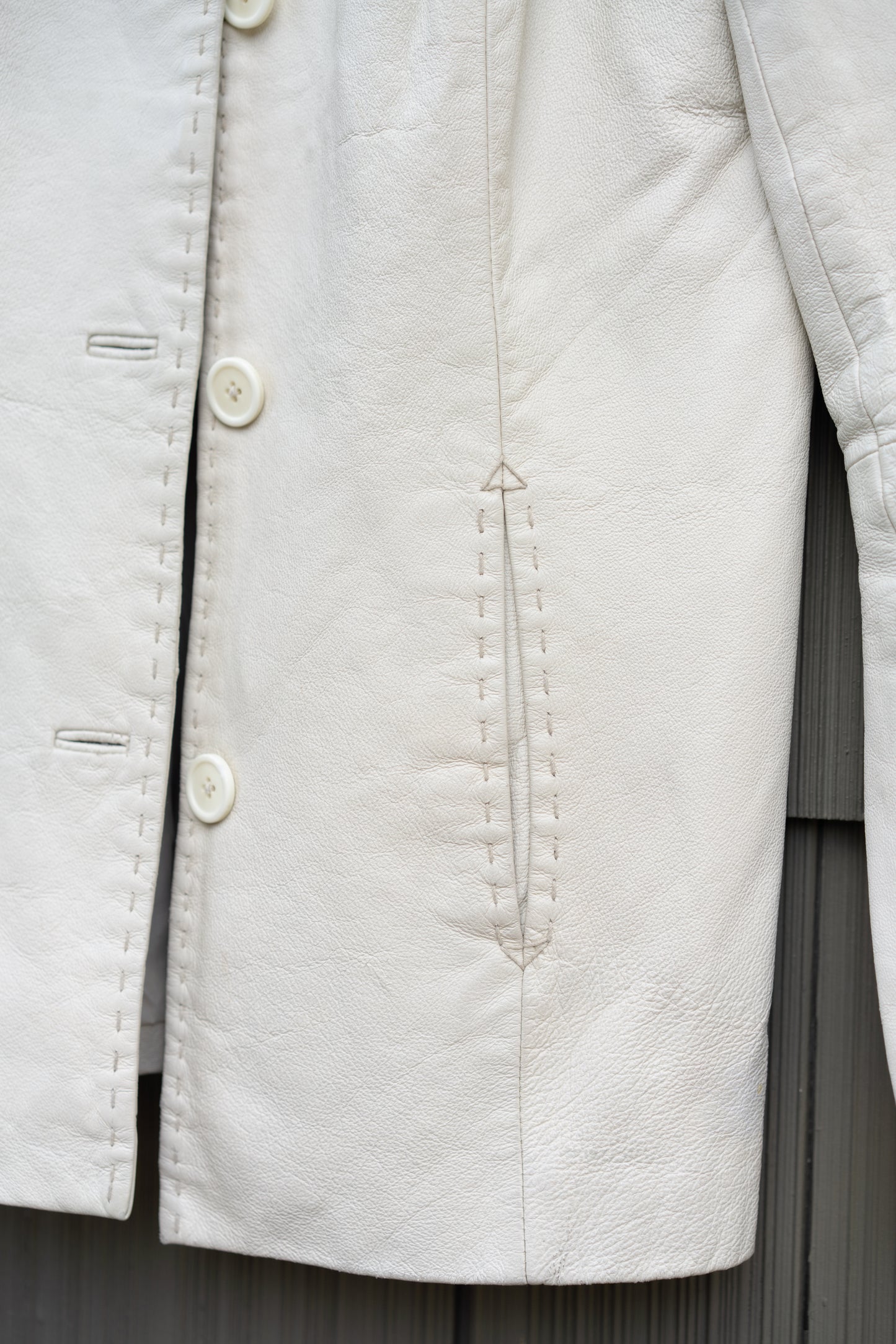 Bone Leather Blazer
