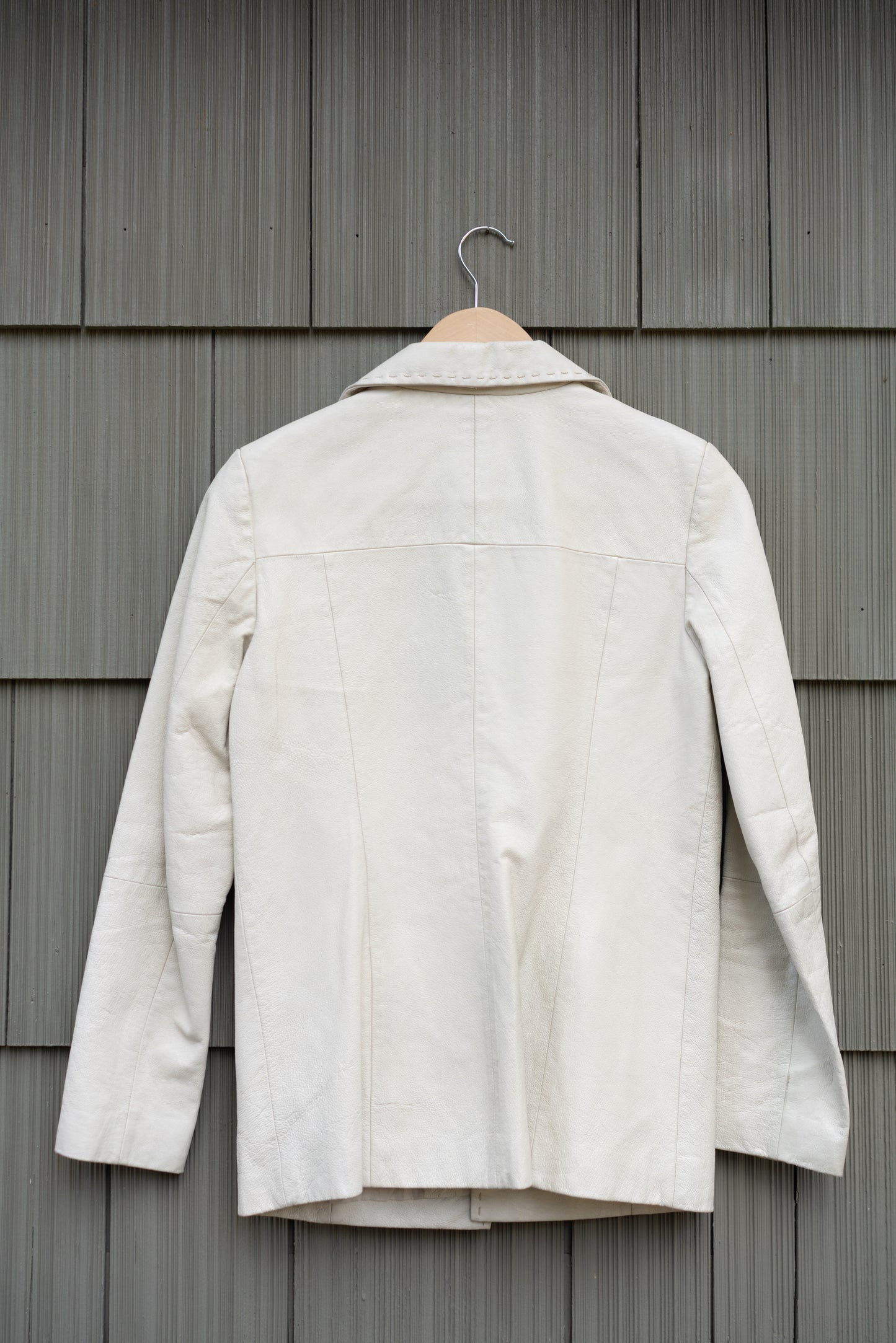Bone Leather Blazer