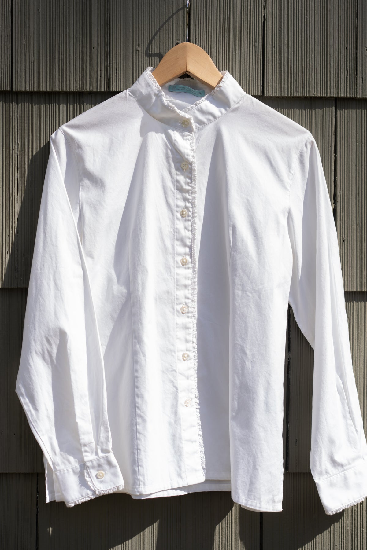 Lace Trim Cotton Button Up