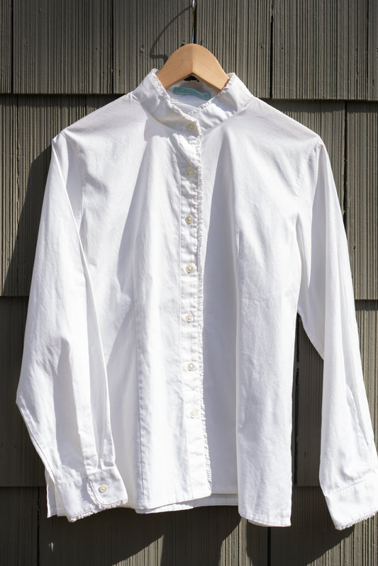 Lace Trim Cotton Button Up