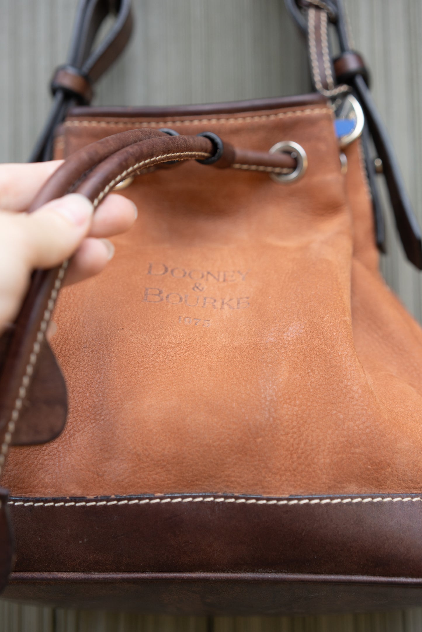 Dooney & Bourke Leather Drawstring Bucket Bag