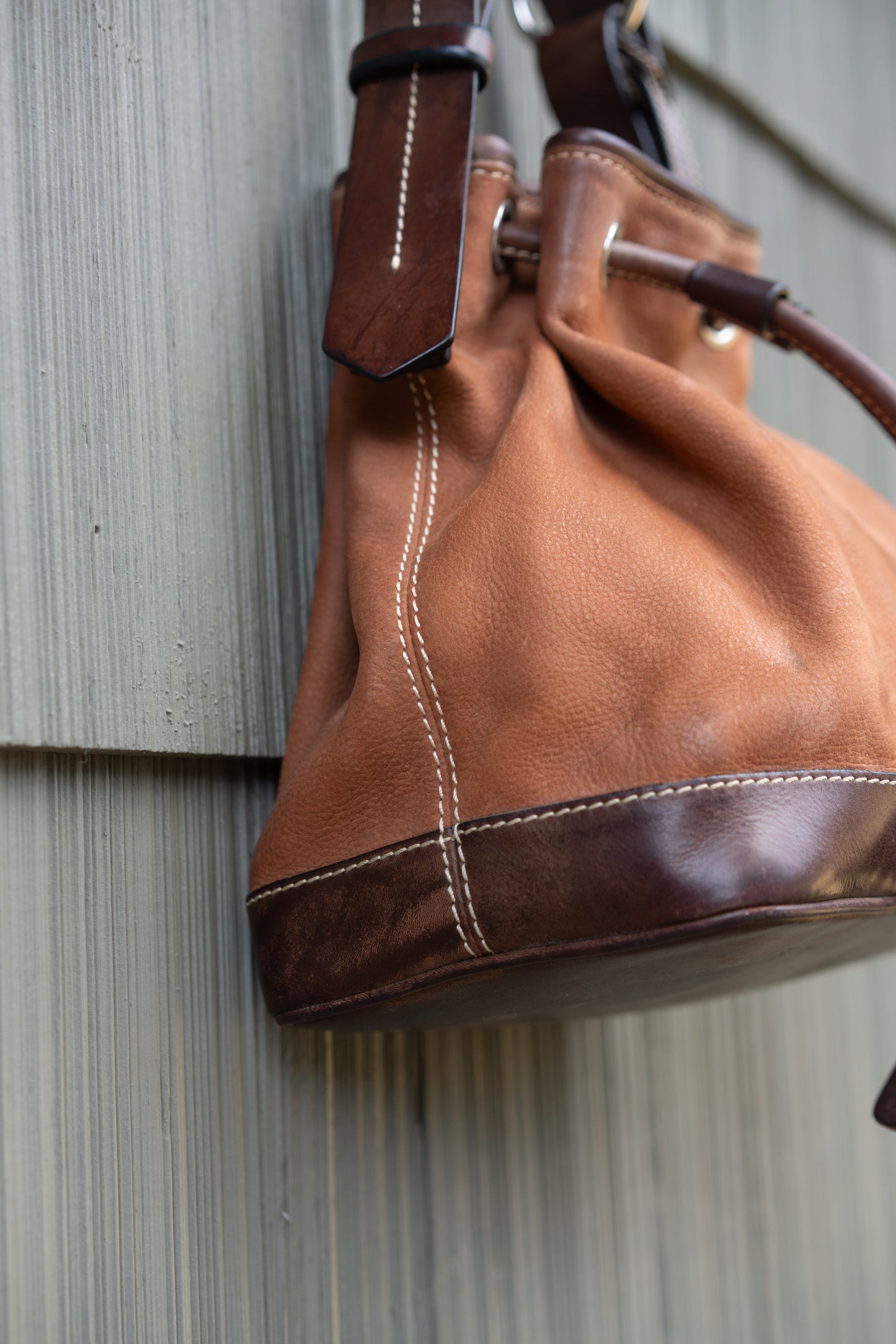 Dooney & Bourke Leather Drawstring Bucket Bag