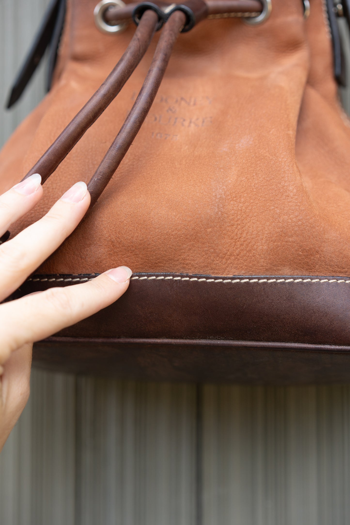 Dooney & Bourke Leather Drawstring Bucket Bag
