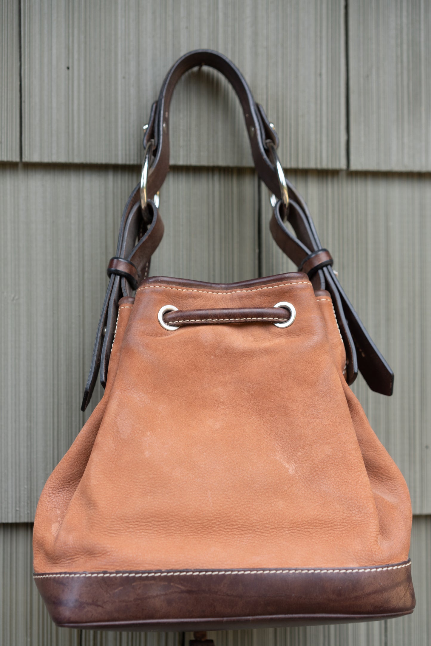 Dooney & Bourke Leather Drawstring Bucket Bag