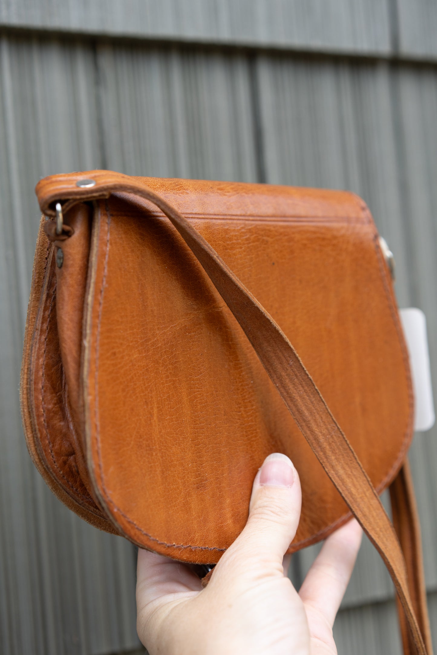 Tooled Leather Crossbody Bag