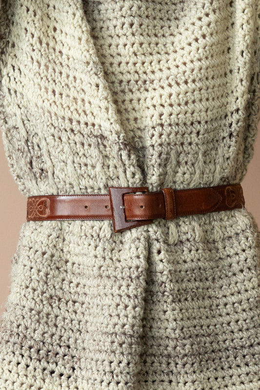 Embroidered Leather Belt