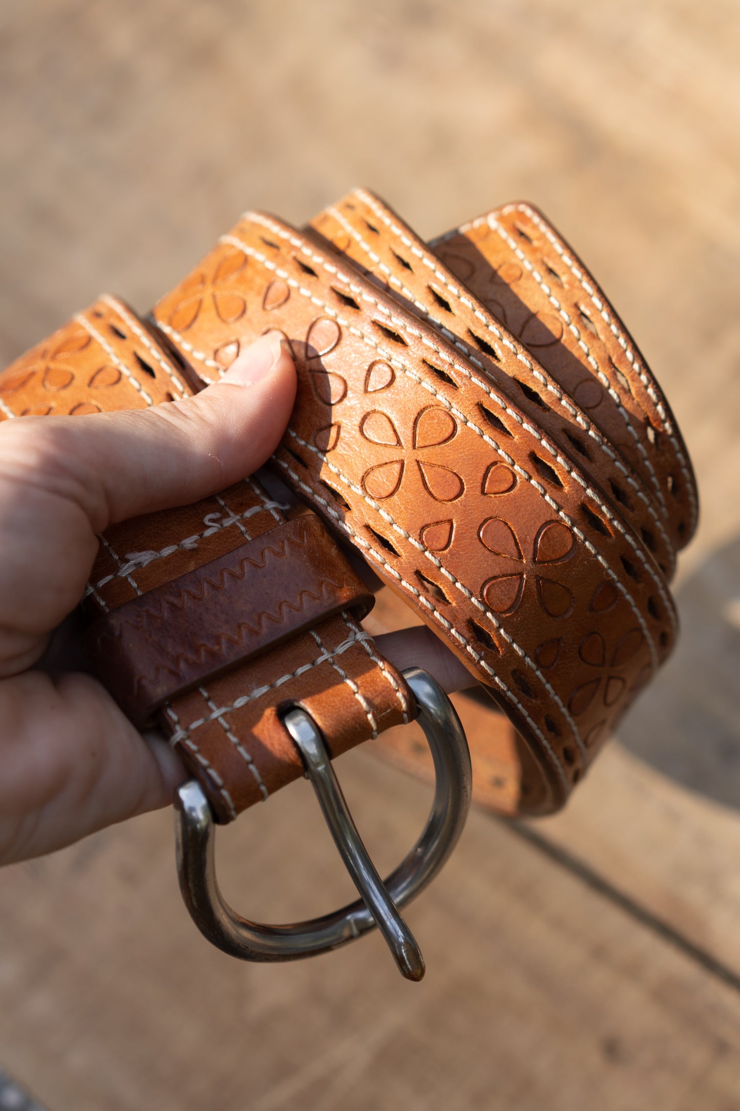 Lauren RL Tooled Leather Belt
