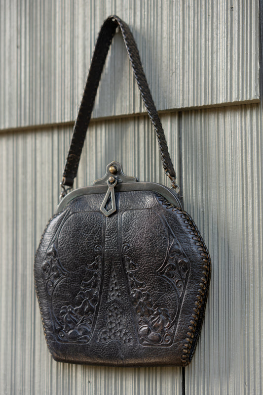 Tooled Leather Frame Bag