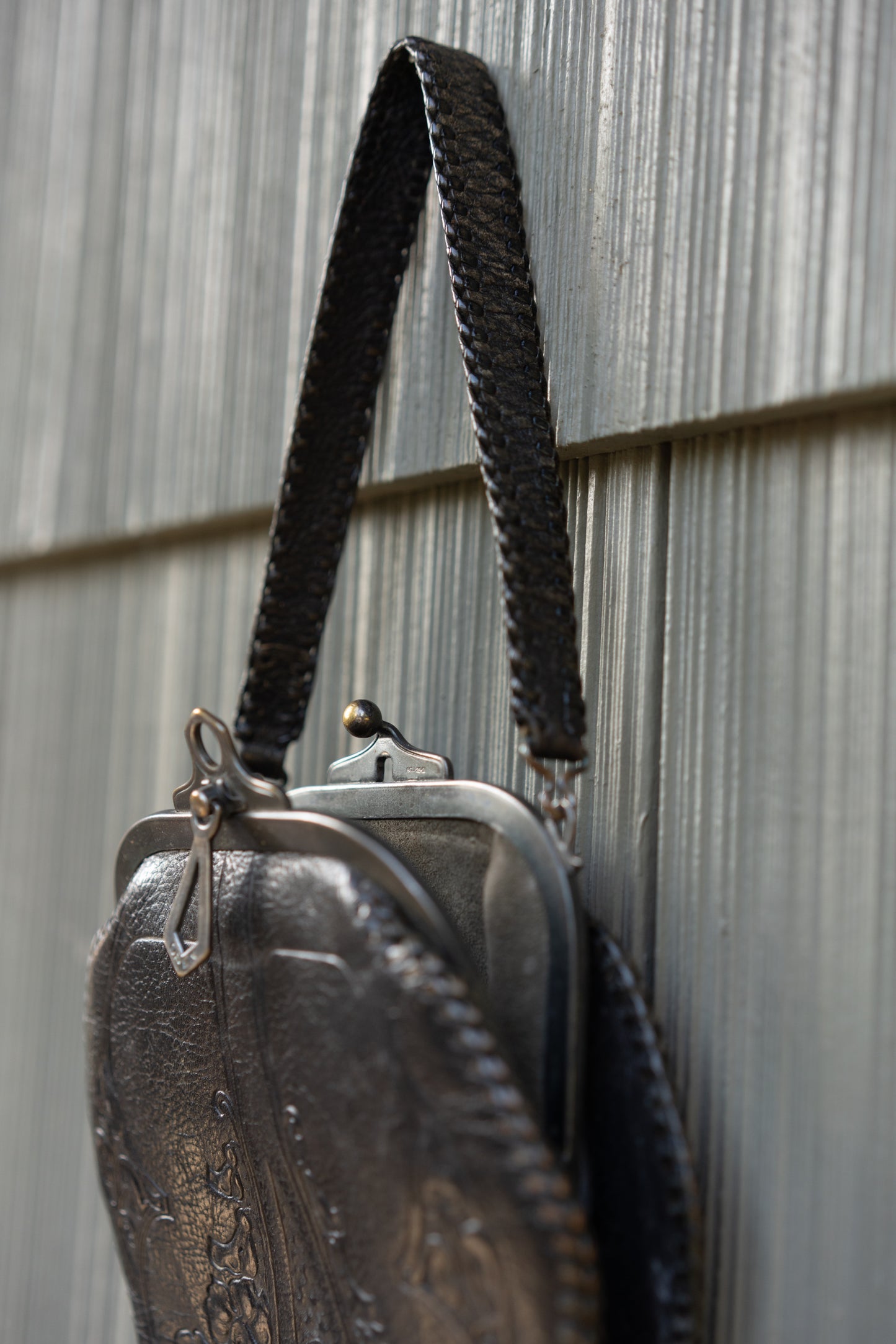 Tooled Leather Frame Bag