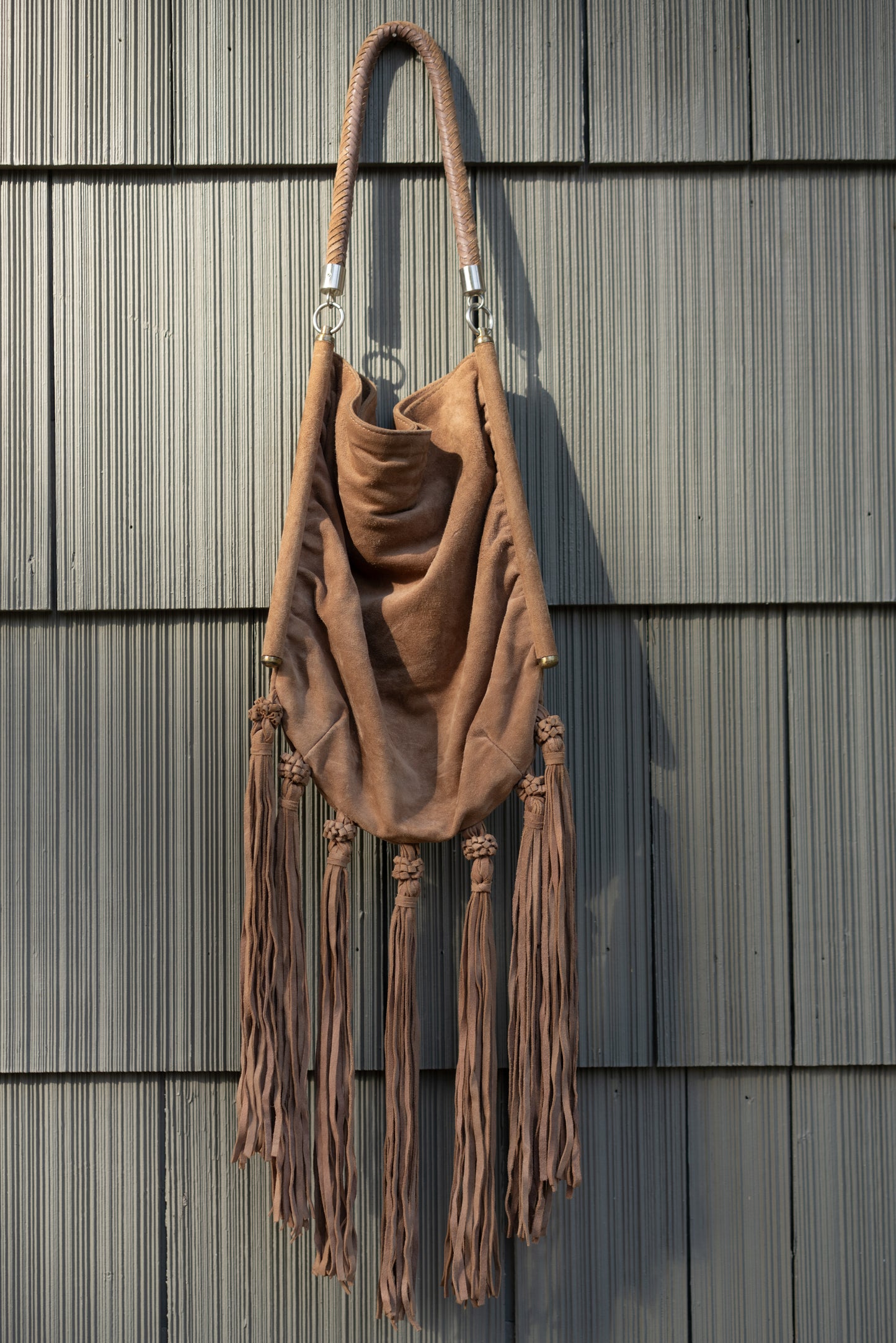Reiss Suede Fringe Hobo Bag
