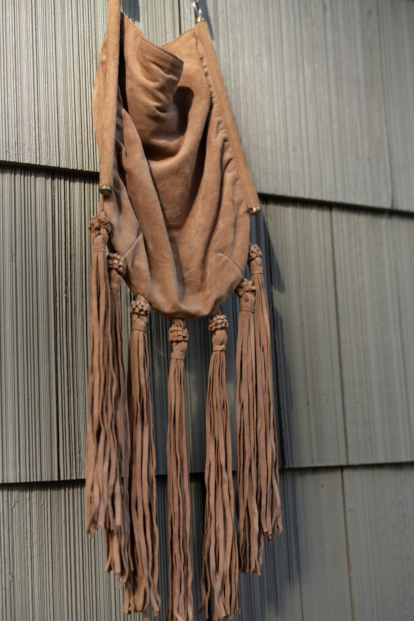 Reiss Suede Fringe Hobo Bag
