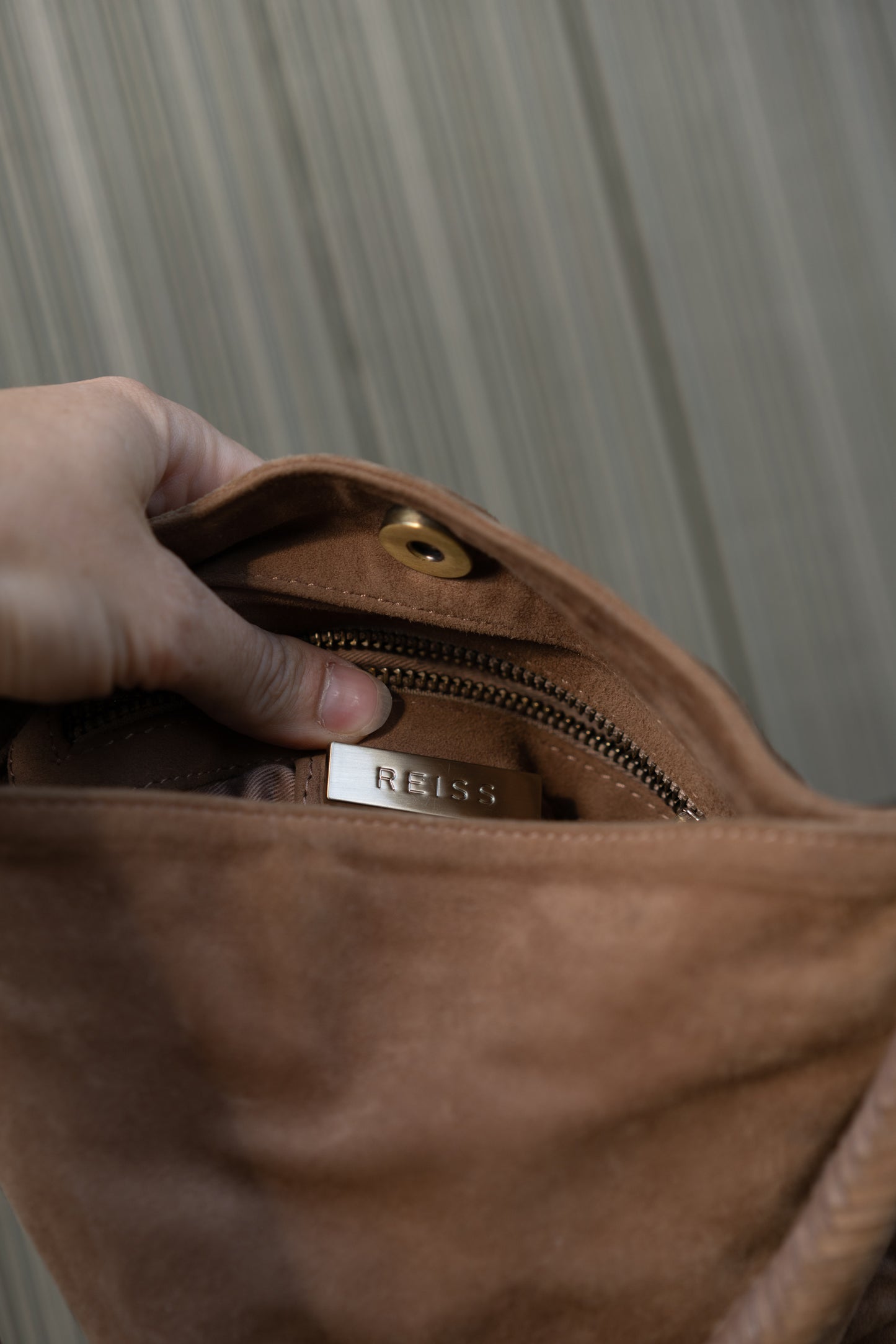 Reiss Suede Fringe Hobo Bag