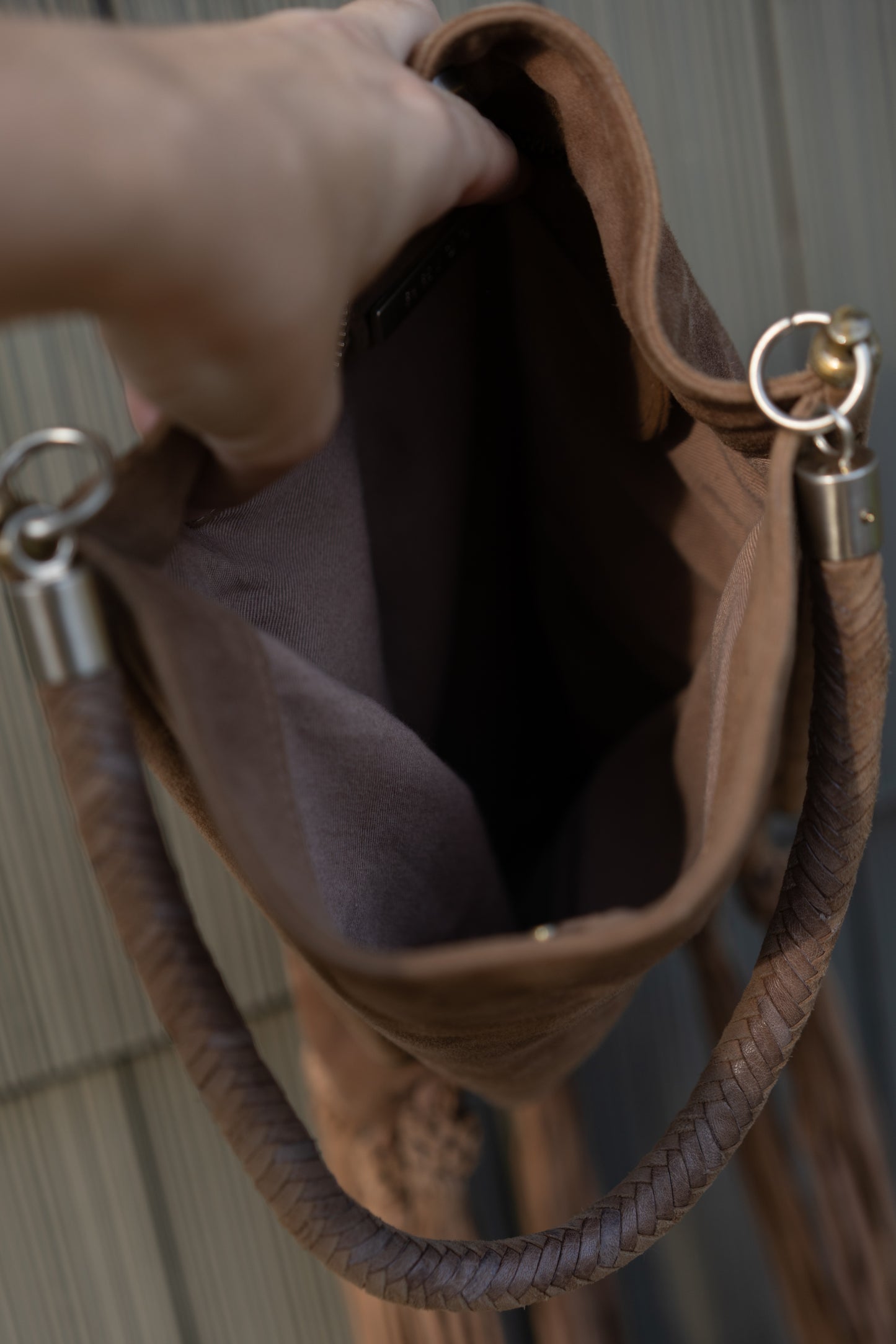 Reiss Suede Fringe Hobo Bag