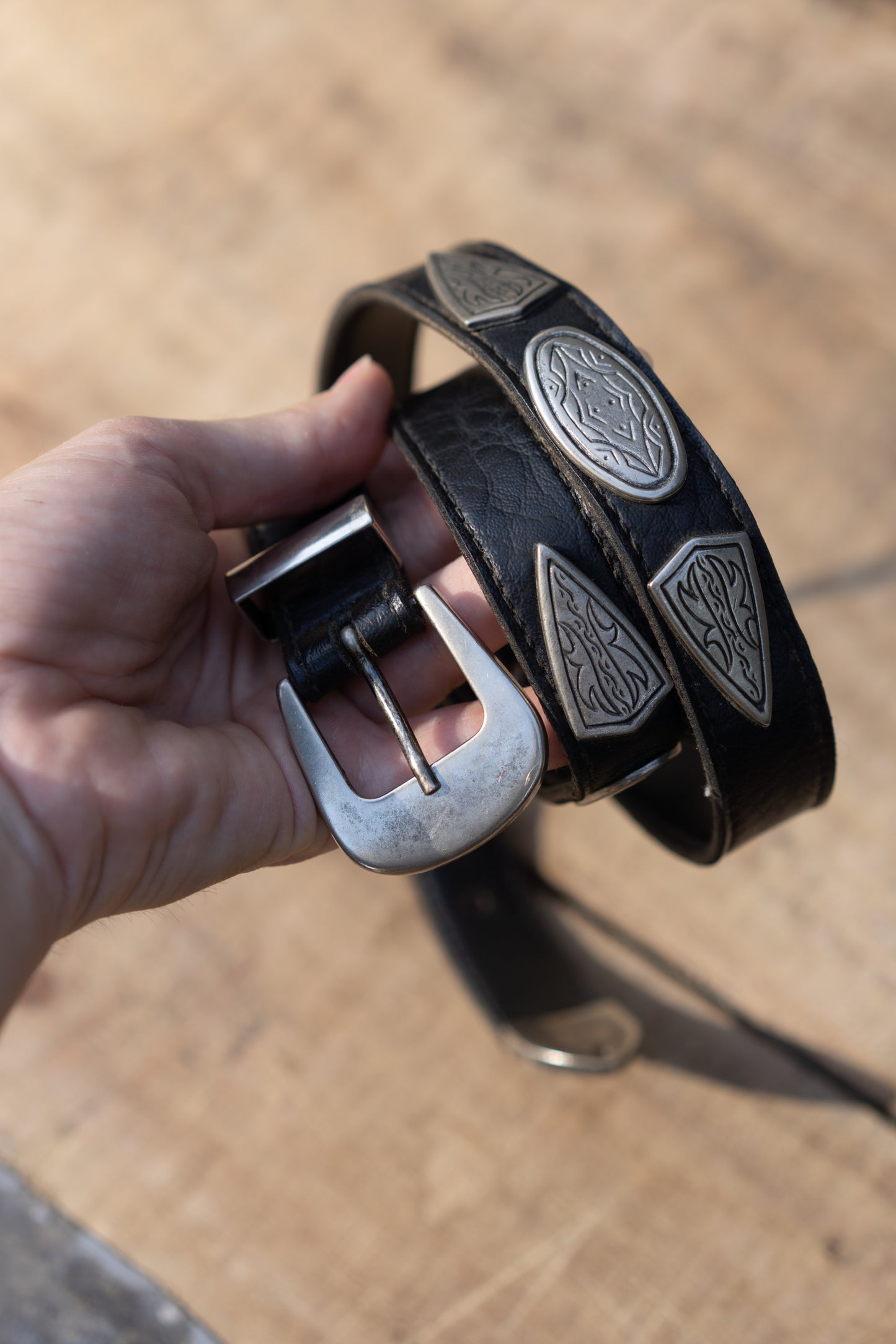 Made in USA Concho Leather Belt