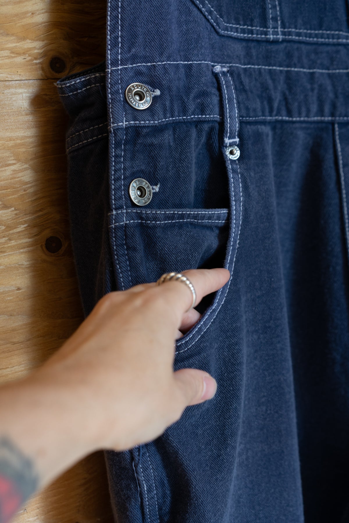Route 66 Washed Indigo Overalls