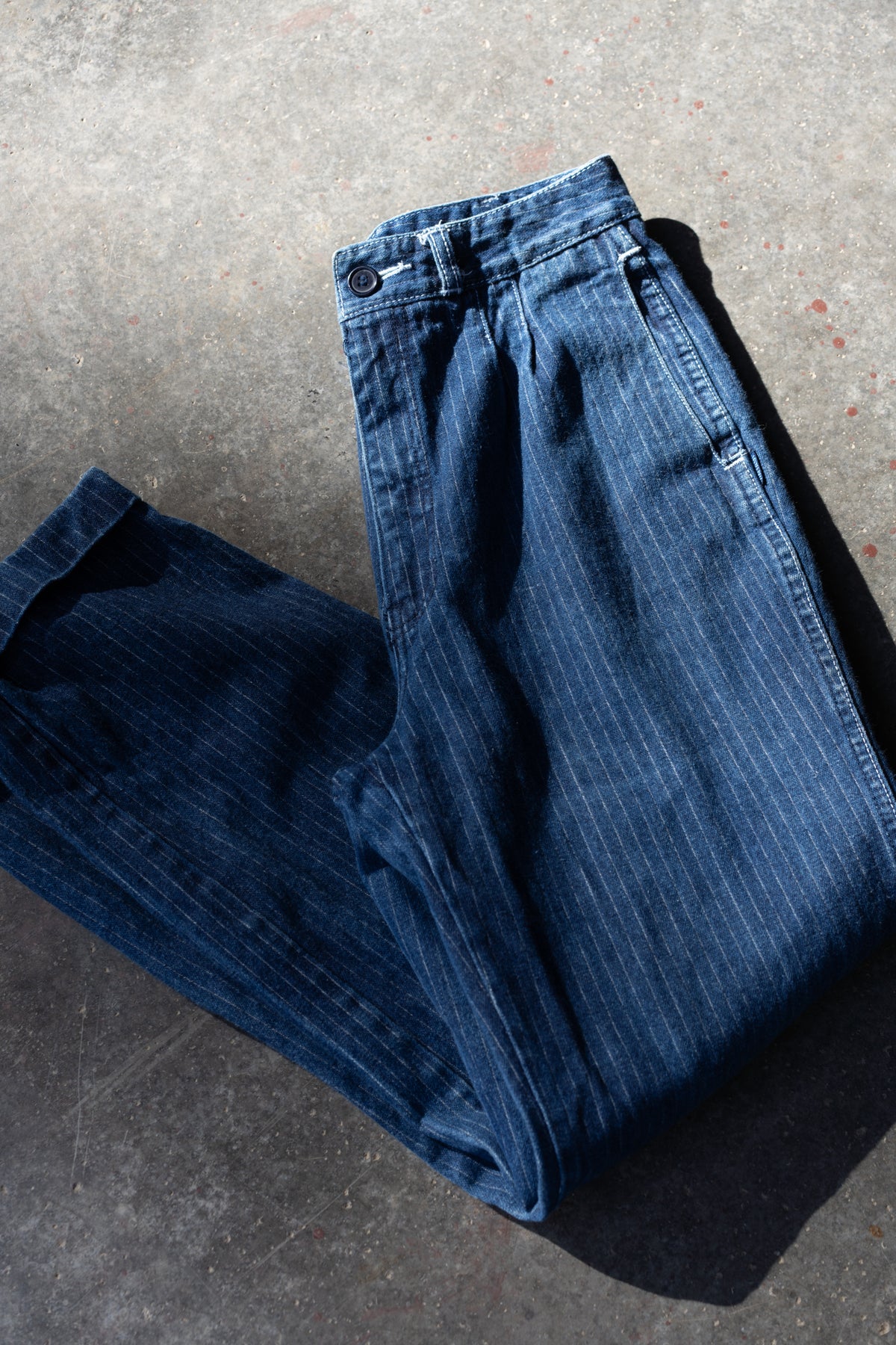 Pinstripe Denim Trousers