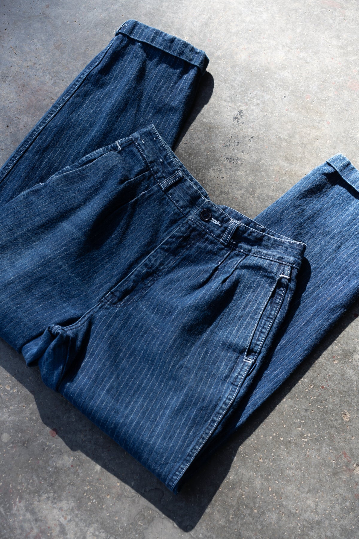 Pinstripe Denim Trousers