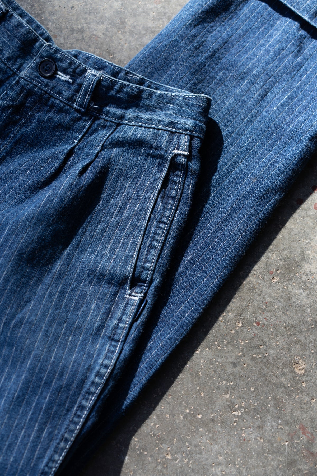 Pinstripe Denim Trousers