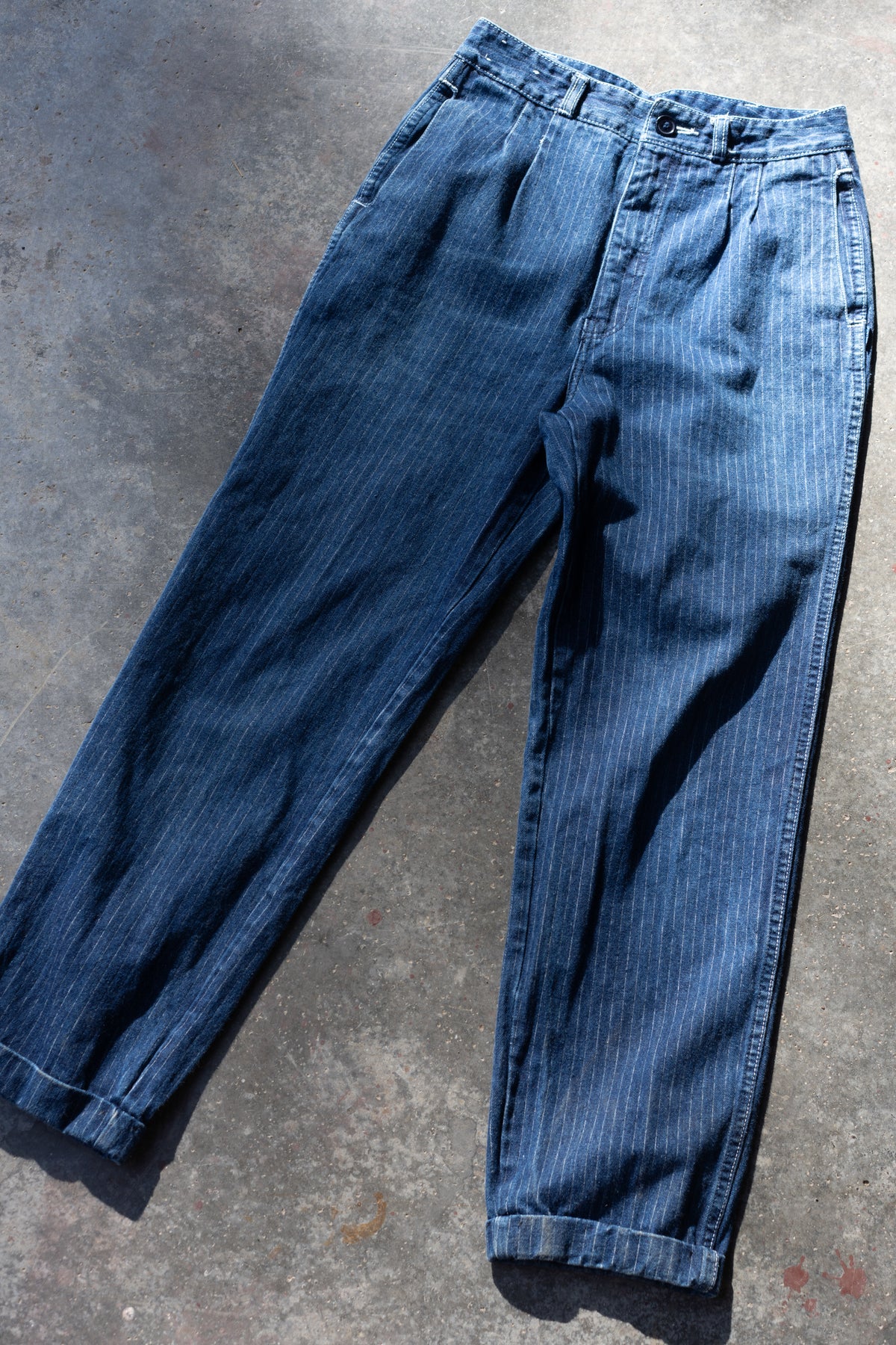 Pinstripe Denim Trousers
