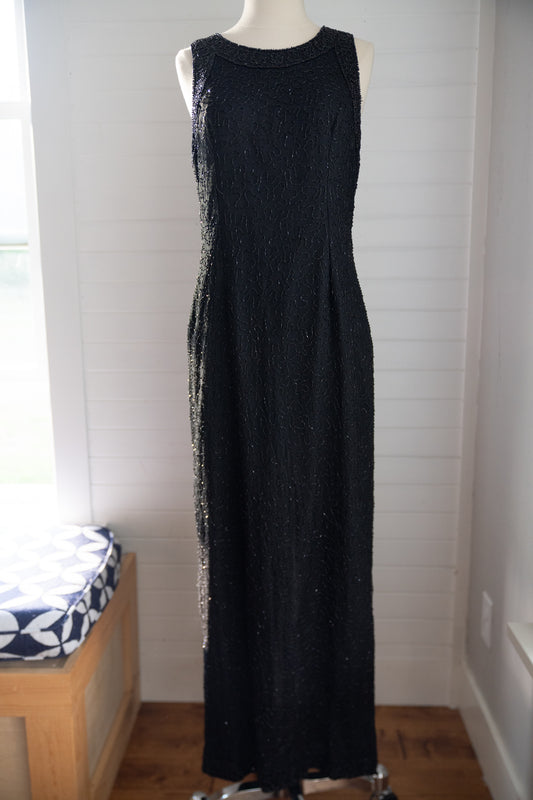 Beaded Silk Gown