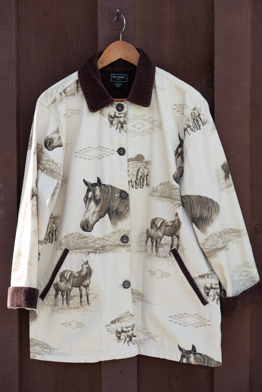 Cotton Horse Print Barn Jacket