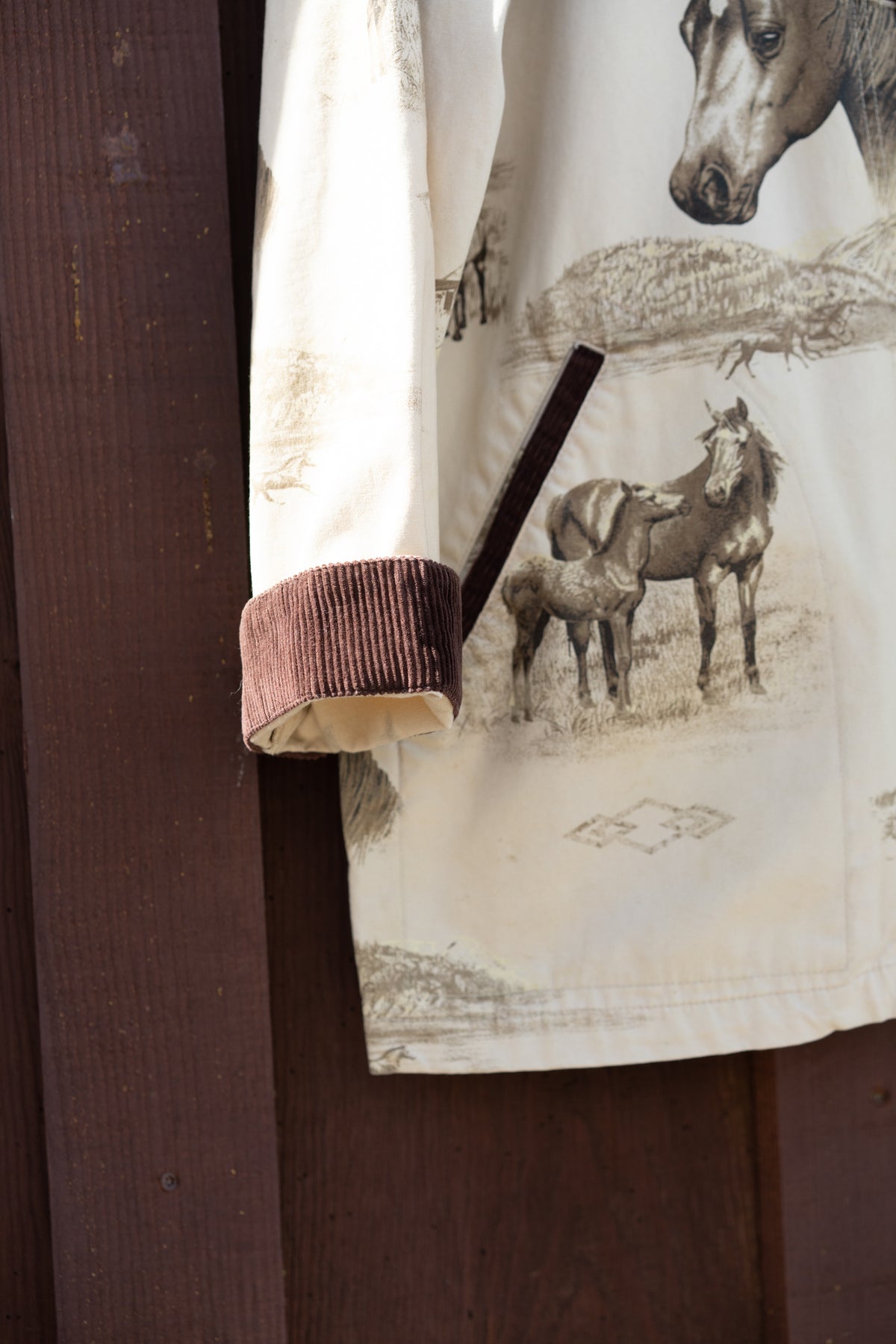 Cotton Horse Print Barn Jacket