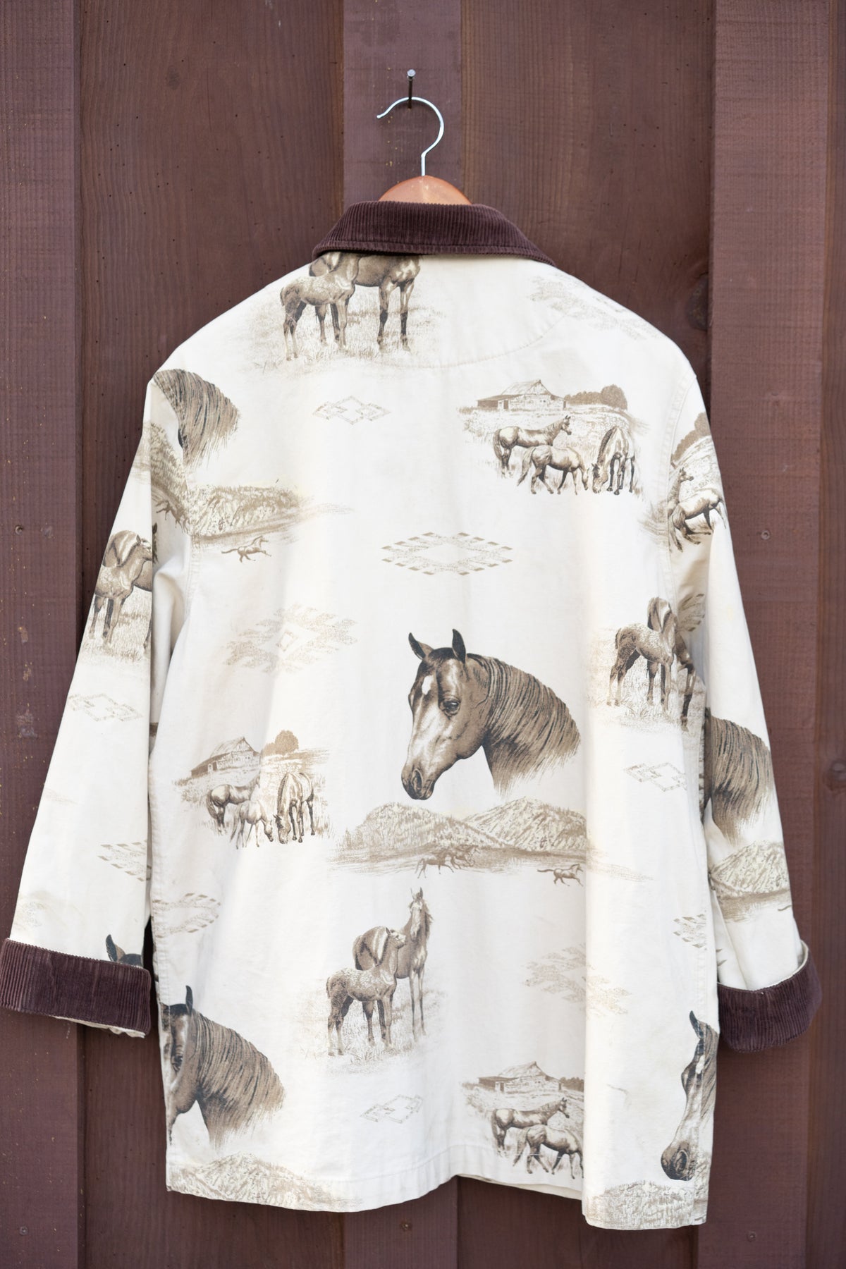 Cotton Horse Print Barn Jacket