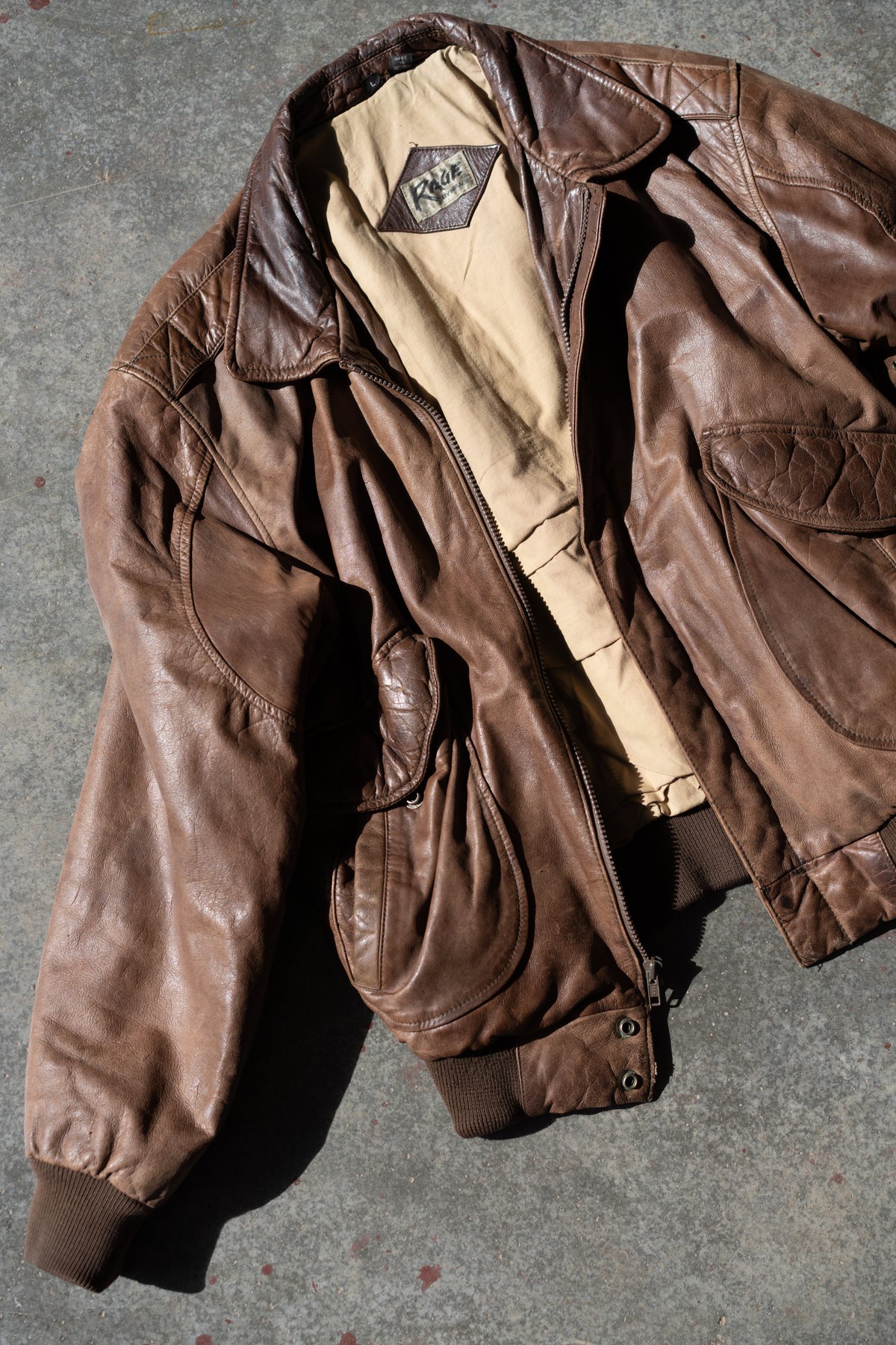 90s Leather Bomber Jacket