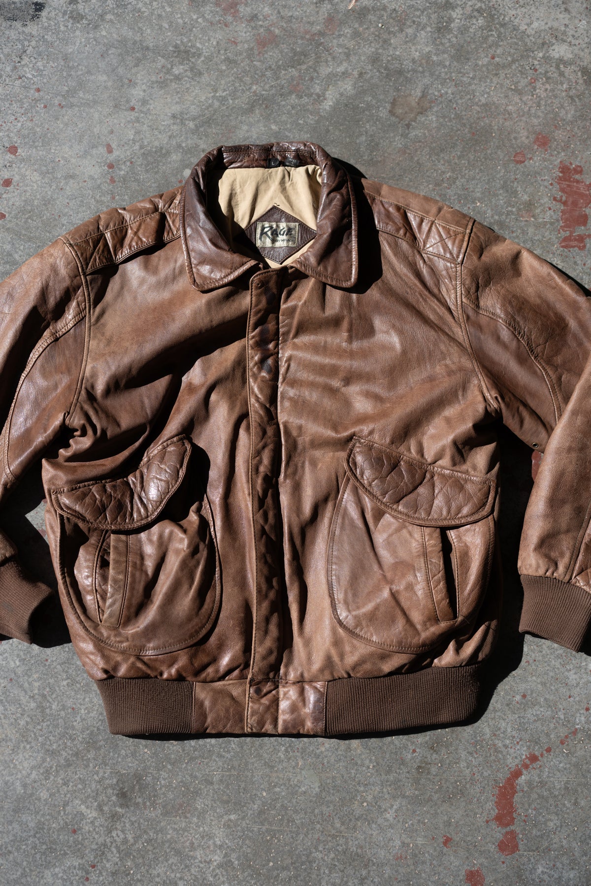90s Leather Bomber Jacket