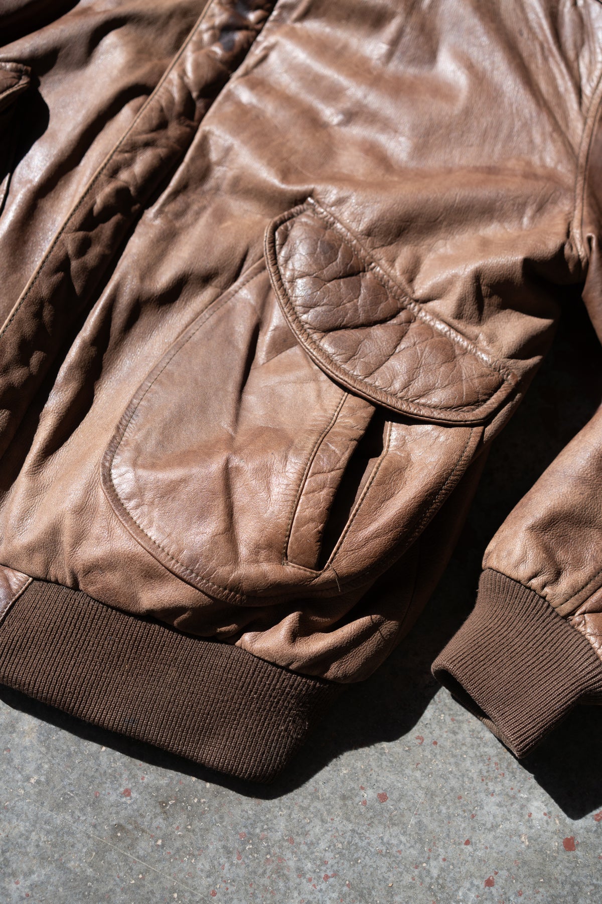 90s Leather Bomber Jacket