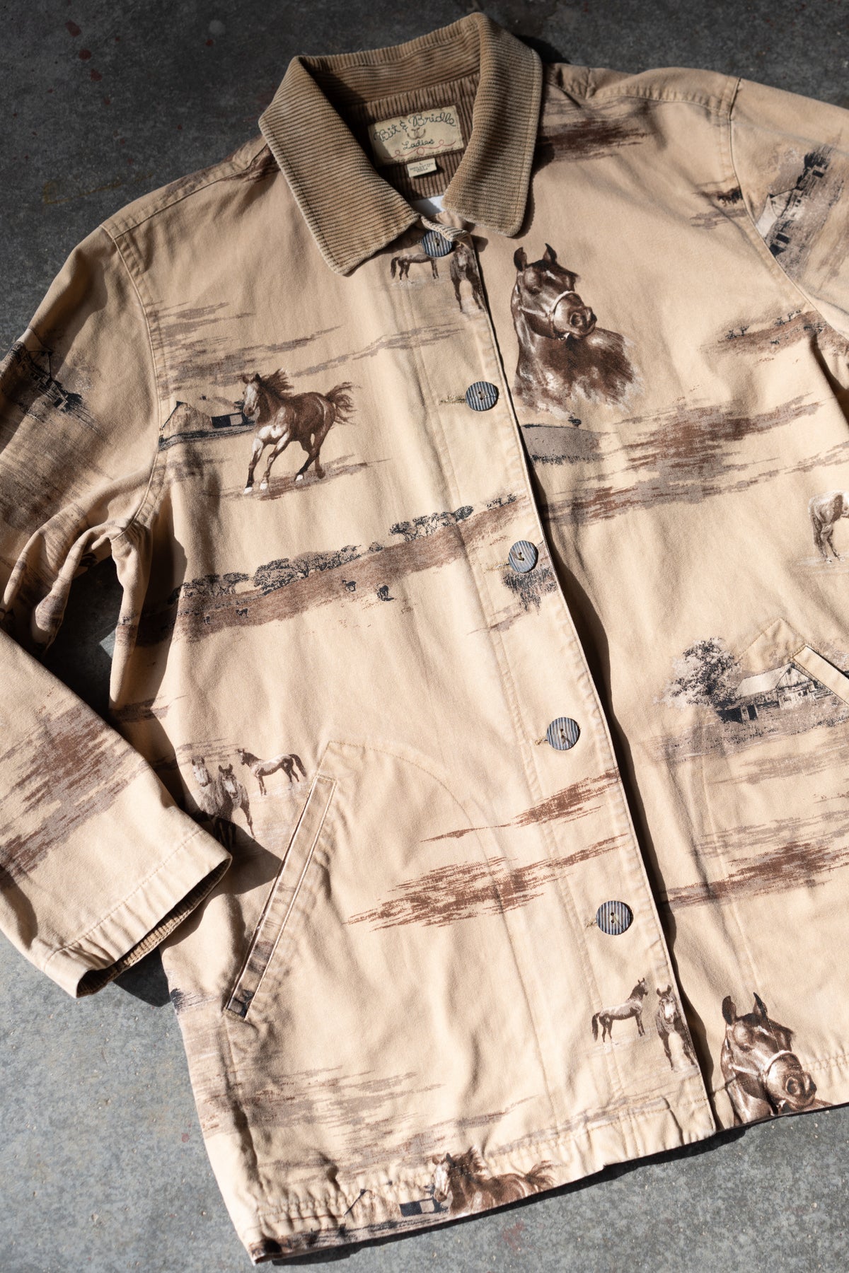 Cotton Horse Print Barn Jacket
