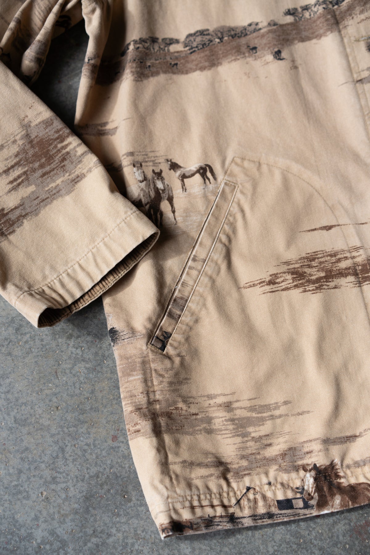 Cotton Horse Print Barn Jacket