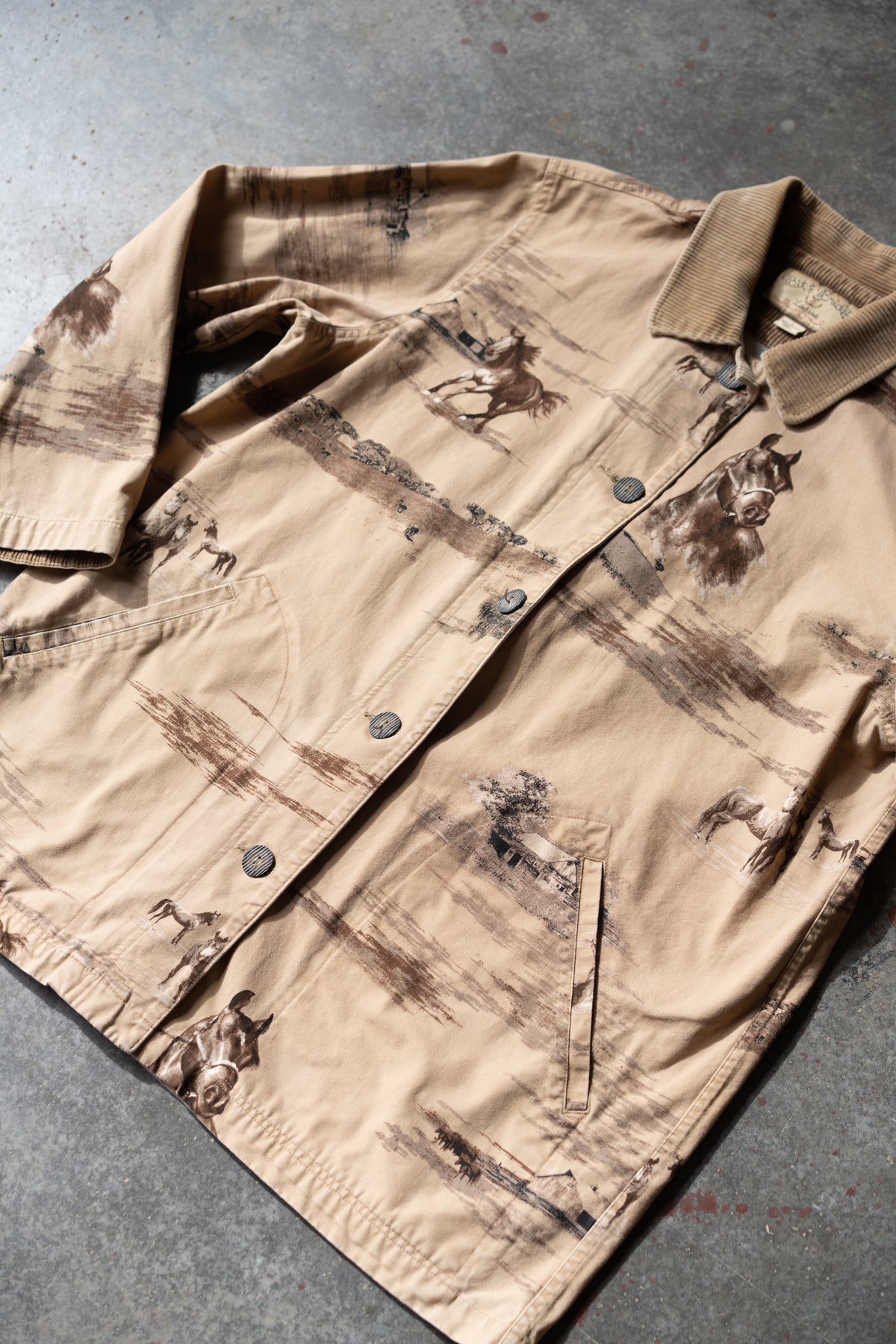 Cotton Horse Print Barn Jacket