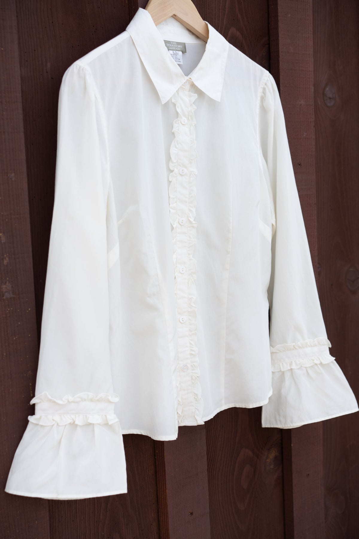 Silk Cotton Ruffle Blouse