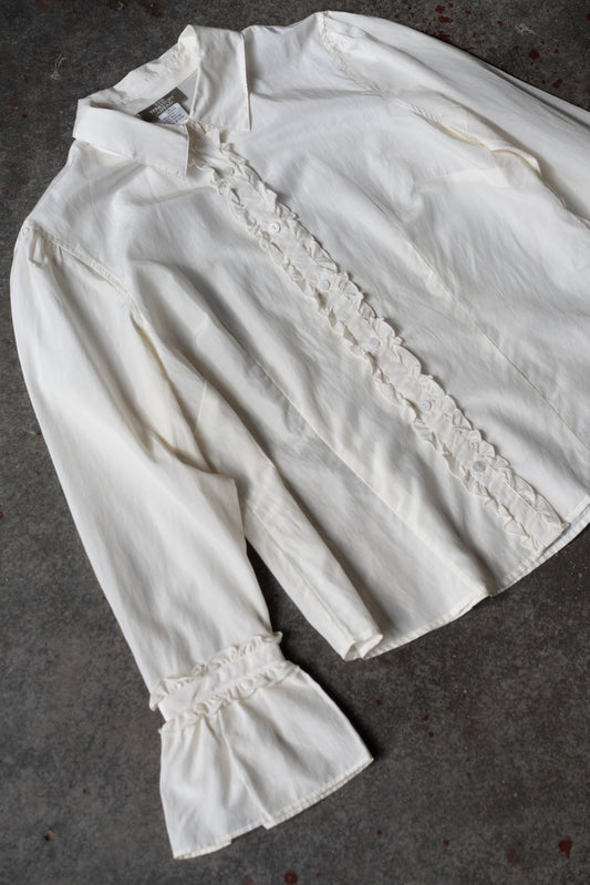 Silk Cotton Ruffle Blouse